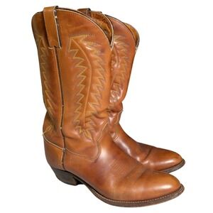 HH Double H Boots Mens Size 10D Western Brown Leather Work Wear Cowboy Country
